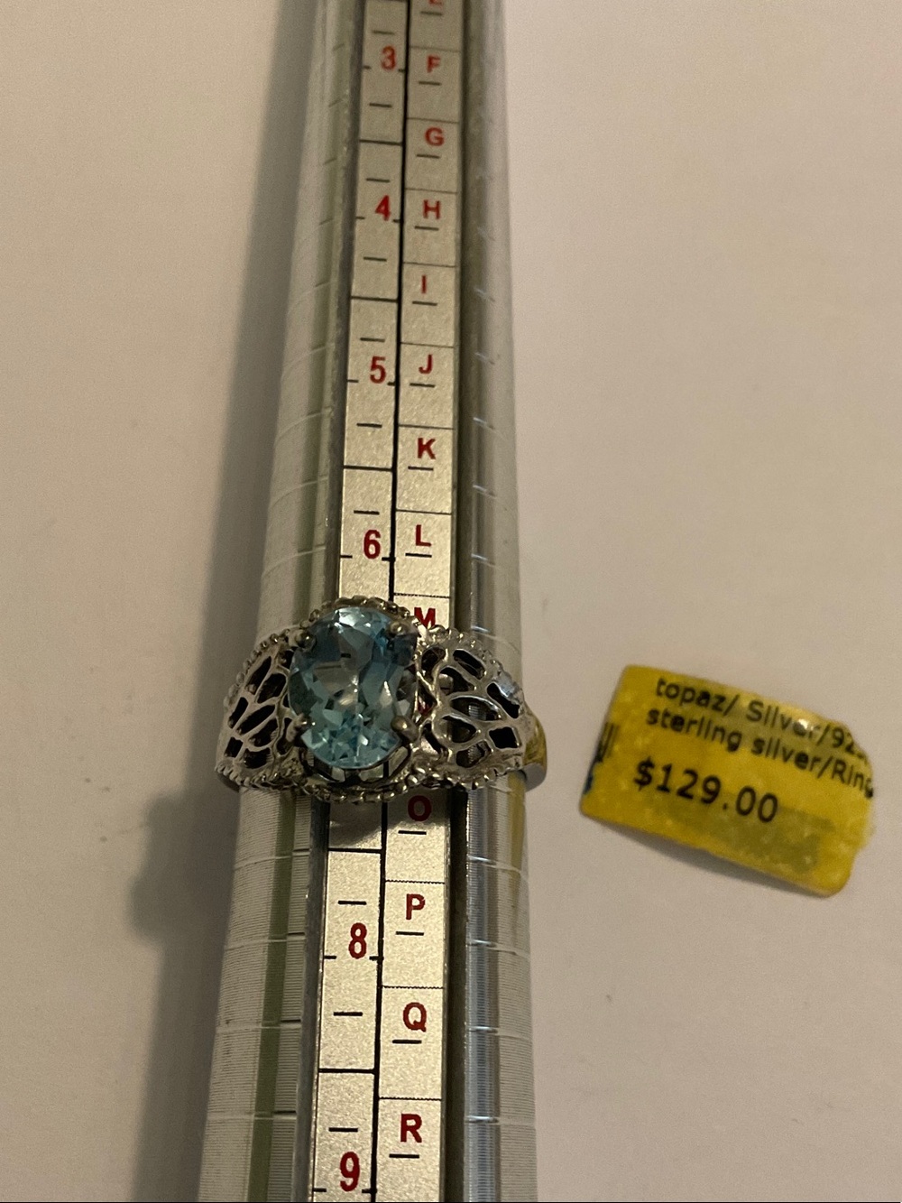 Sterling silver topaz ring